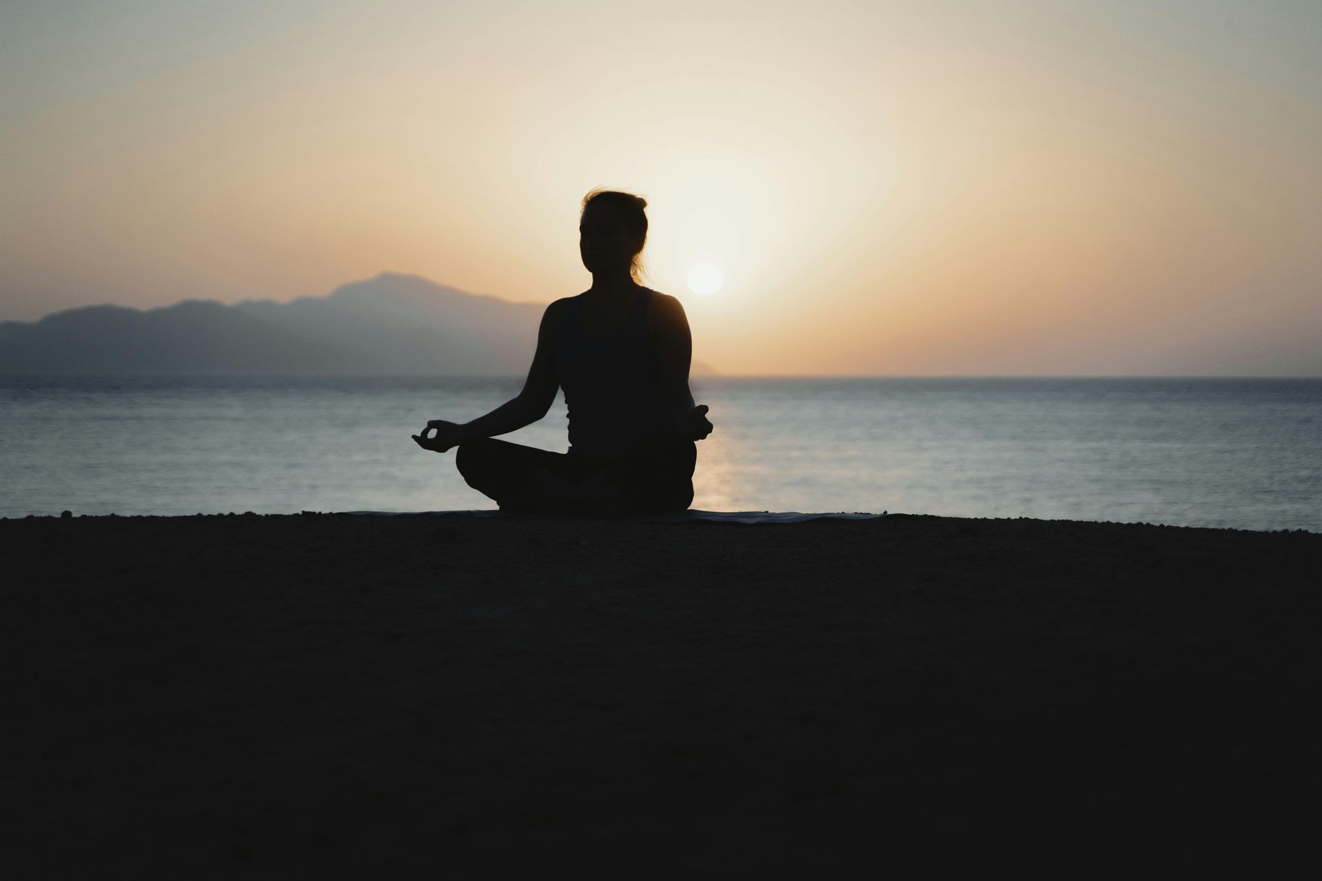 stress relief and calm woman doing yoga pose